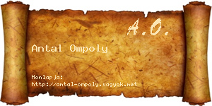 Antal Ompoly névjegykártya